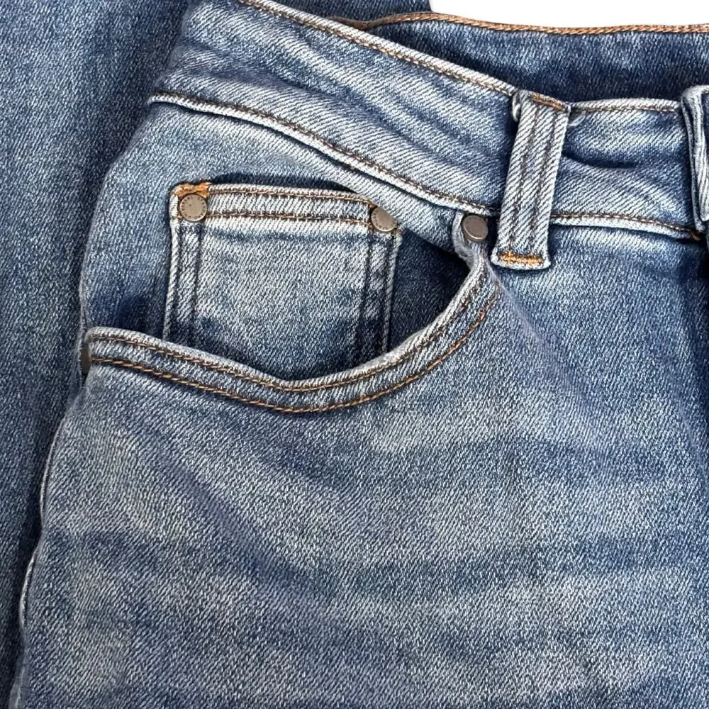 Universal‎ Standard Raw Hem Skinny Jeans Size 8 Long Blue Stretch Denim Casual
